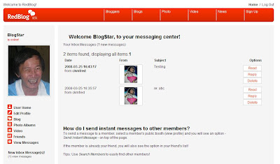 RedBlog messaging center RedBlog messaging center