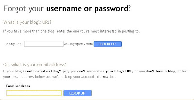 forgot Google Blogger username or password forgot Google Blogger username or password