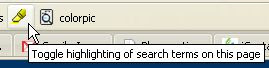 Google toolbar toggle highlighting of search terms in a page