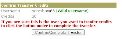 first step in transferring BlogExpplosion credits