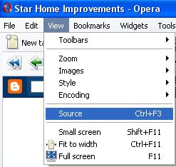 Opera browser view page source code