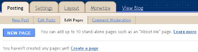 Blogger new Pages tab in dashboard Blogger new Pages tab in dashboard