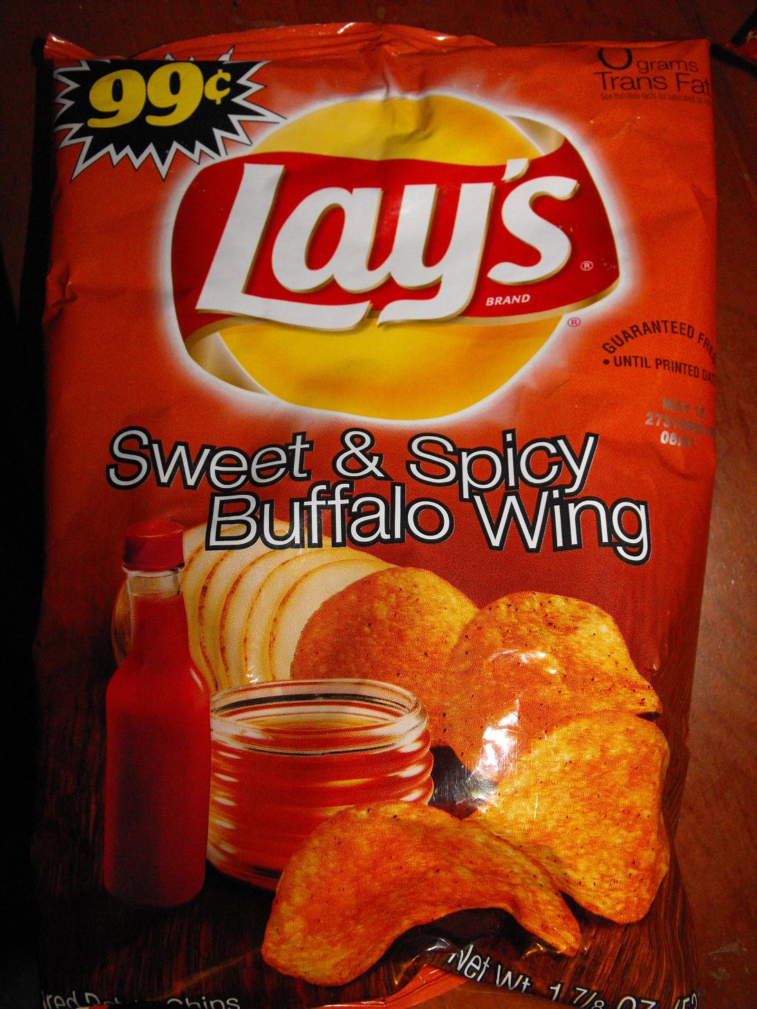 Hot Chicks Eatin' Spicy Chips Snack 126 Lay’s Sweet & Spicy Buffalo Wing Flavored Potato Chips