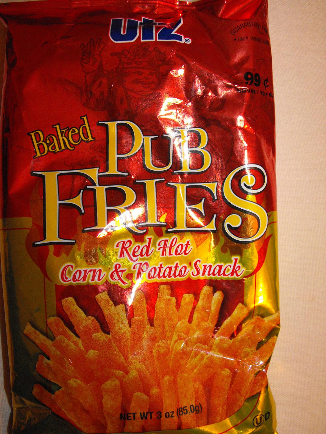 Hot Chicks Eatin' Spicy Chips Snack 138 Utz Baked Pub Fries Red Hot Corn & Potato Snack
