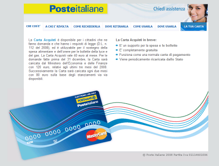 Saldo social card Carta acquisti, verifica saldo Vedo dagli accessi al blog che ci si chiede come verificare il saldo della carta acquisti. Sul sito di Poste Italiane c'è una sezione apposita dove, presumo, si può controllare il .