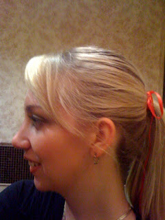 bow in my ponytail @ Brittany's Cleverly Titled Blog
