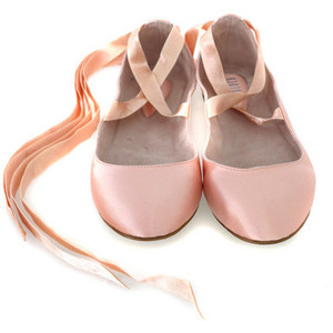 pink satin ballet flats