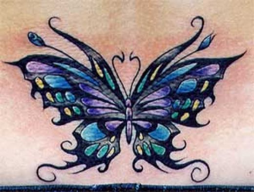 Butterfly Tribal Tattoo Designs black tribal tattoo ink colorful butterfly 