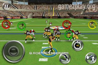 american football stadium with team playing football