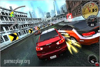 cars crashing into each other at the corner of street race track