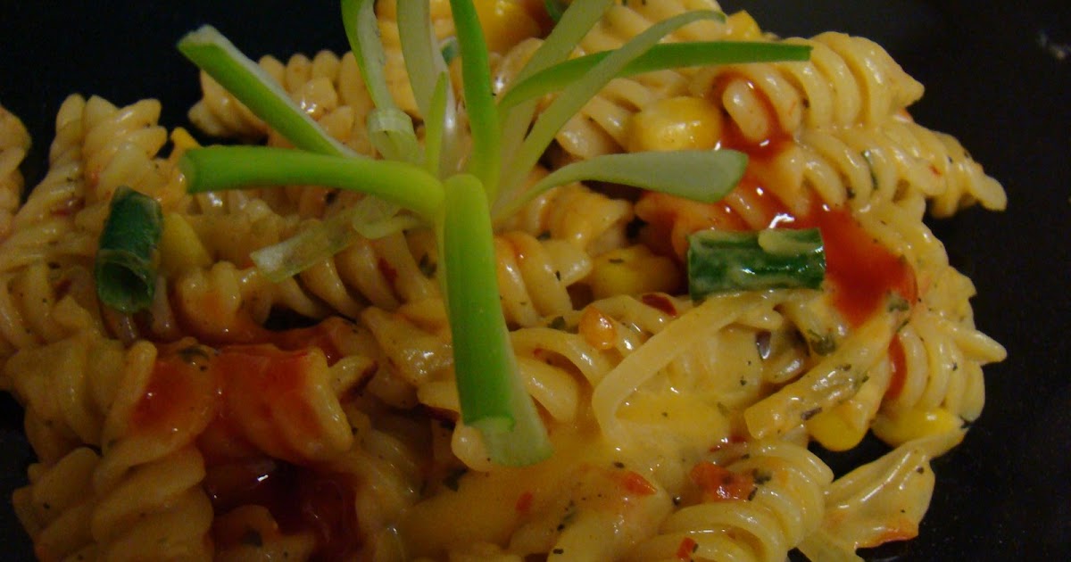 Kool Kitchen Twirl pasta in tomato sauce.