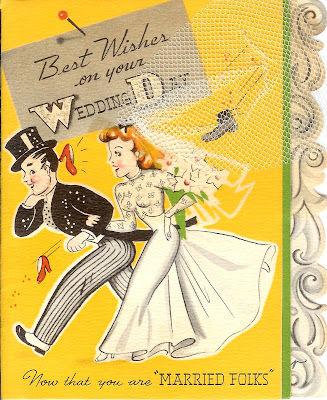 I always like the vintage wedding cards that use pieces of tulle for the 