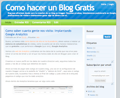 Añadiendo un gadget en blogger