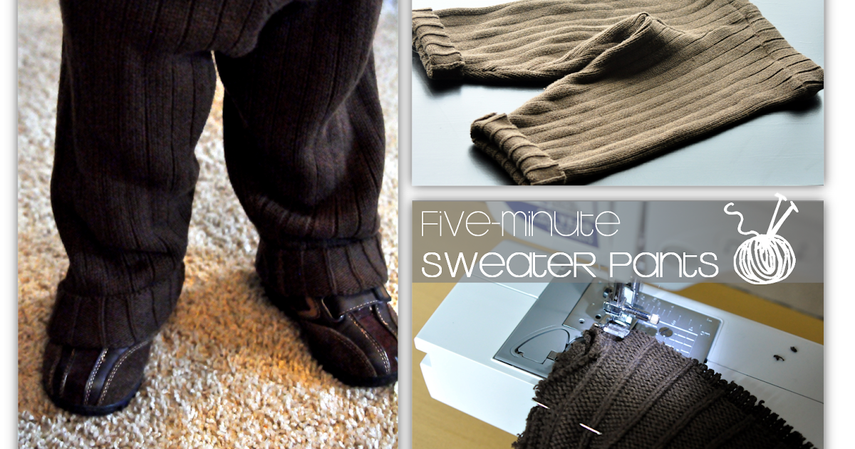 Finding My Aloha DIY Five Minute Sweater Pants for Babies