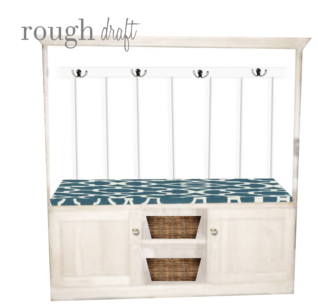 Finding My Aloha {DIY} Craigslist TV Stand to Custom Mudroom