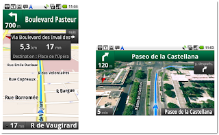 Screenshots auf Handy und Desktop zeigen eine Auto-Navigation mit Google Maps