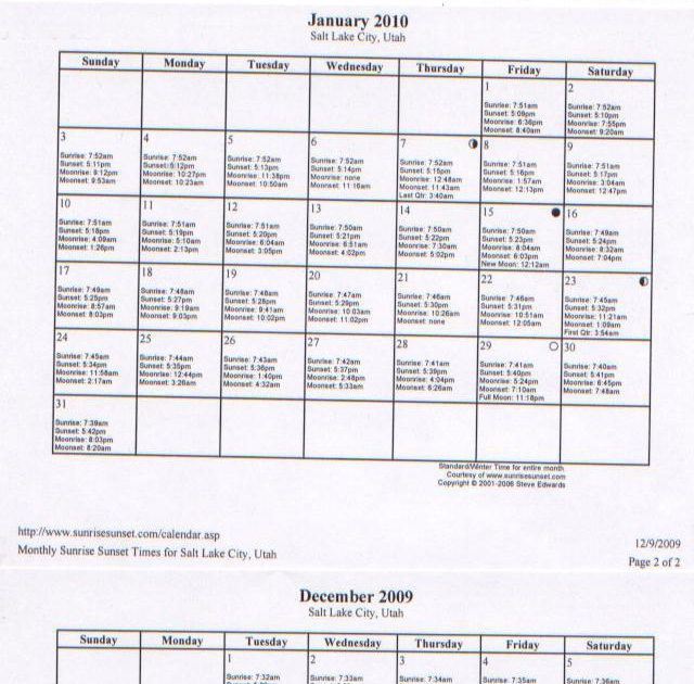 Fossil Ridge Mr. Jaggi Moon Rise / Set Times