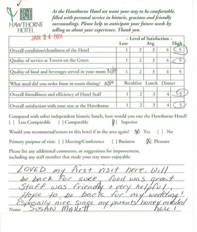 restaurant comments card template