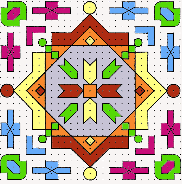 rangoli designs with dots 