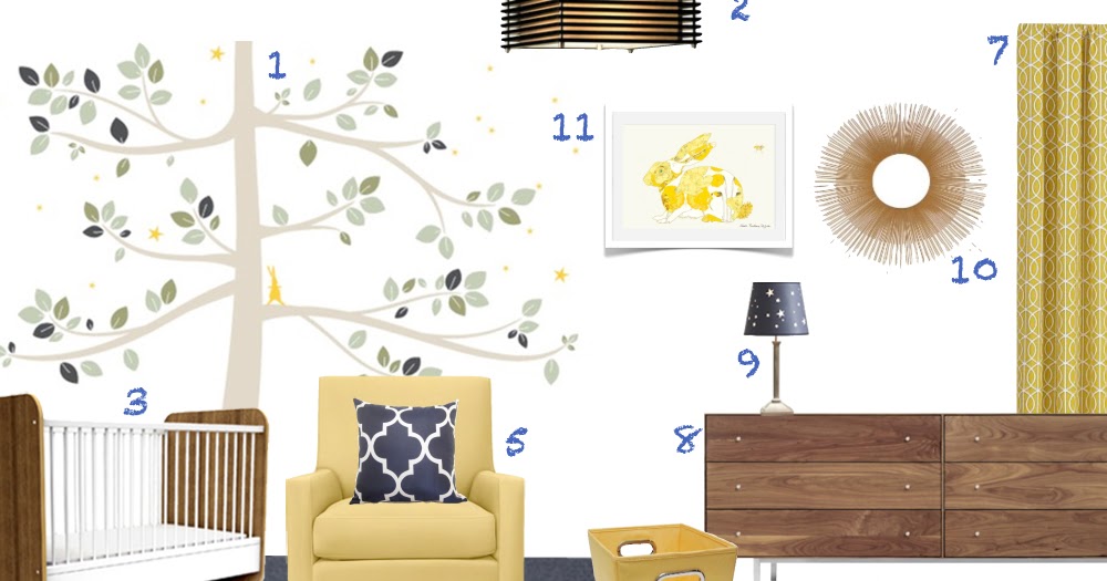 navy and mustard nursery