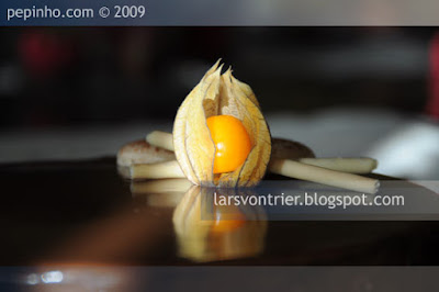 Tarta macaron de chocolate con naranja confitada