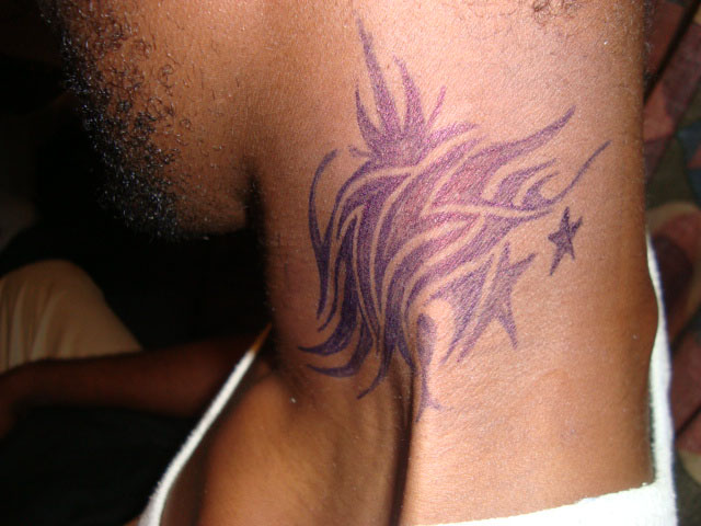 TRIBAL NECK TATTOO. The Picture you See Above Is The Half Sketch Made For A 