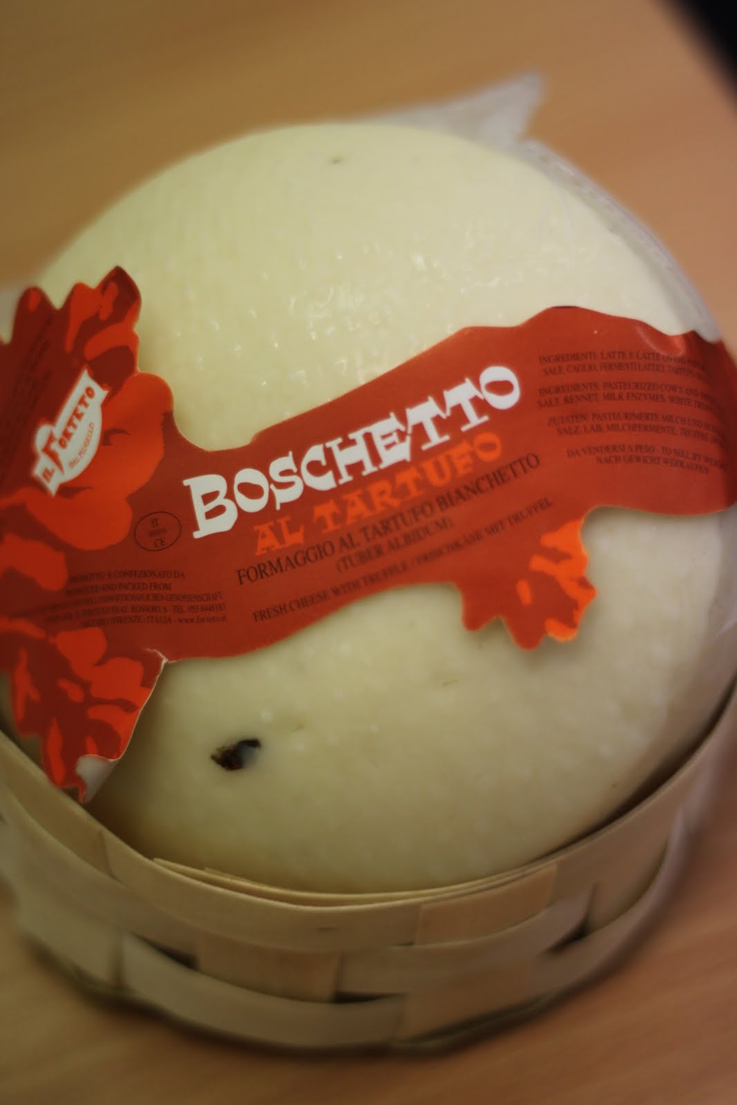 green been boschetto al tartufo, italian cheese w finely chopped black