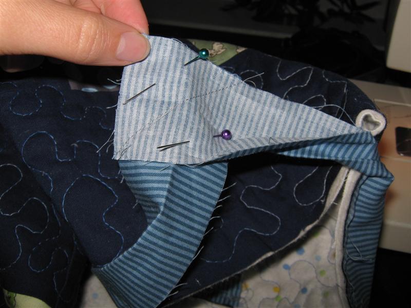 TheCuttingEdgeQuilt Joining Binding Strip Ends Tutorial