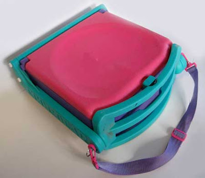 Pink,purple and turquoise plastic object