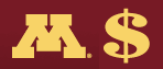 The U's M symbol, gold on maroon, joined by a gold dollar sign
