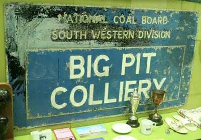 Sign for the Big Pit Colliery (coal mine)