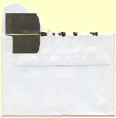 Ripped-open envelope with gold foil lining
