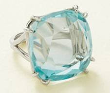 Blue topaz and white gold ring