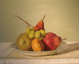 Fruit on blue plate