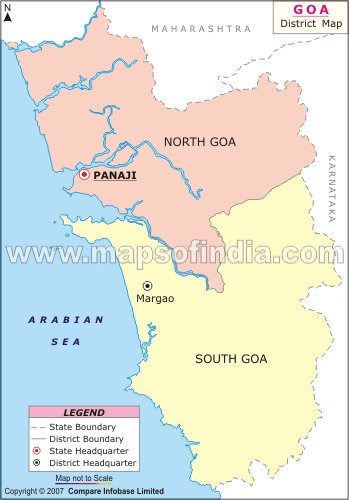 Goa is located on the West tourist map of goa. Goa is located on the West
