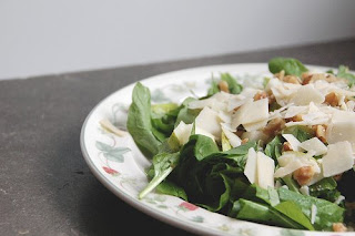 arugula parmesan walnut salad | simple pretty
