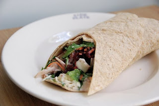 green prairie bakery turkey wrap on emma bridgewater 'utility' plate | simple pretty