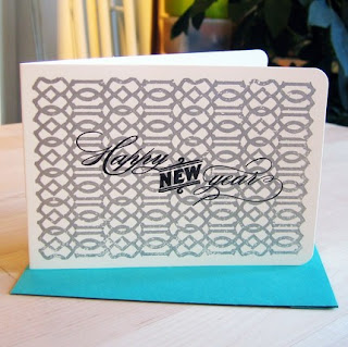 orange beautiful patterned happy new year card | simple pretty