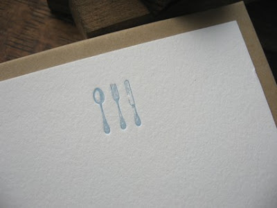 papered together silverware notecard | simple pretty