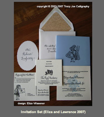 tracy joe calligraphy 'alice in wonderland' invitation set | simple pretty