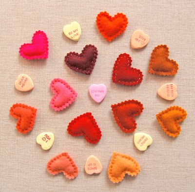 purl bee valentine's felted heart pins | simple pretty