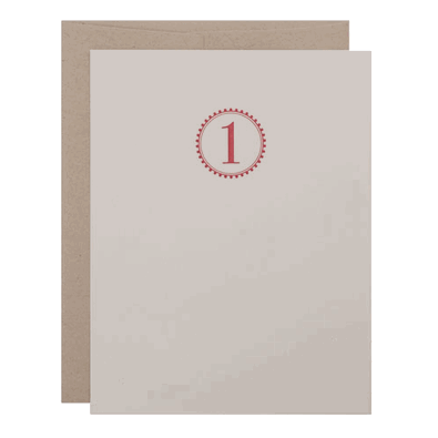 page stationery number one card | simple pretty