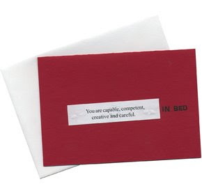 art school girl 'in bed' card | simple pretty