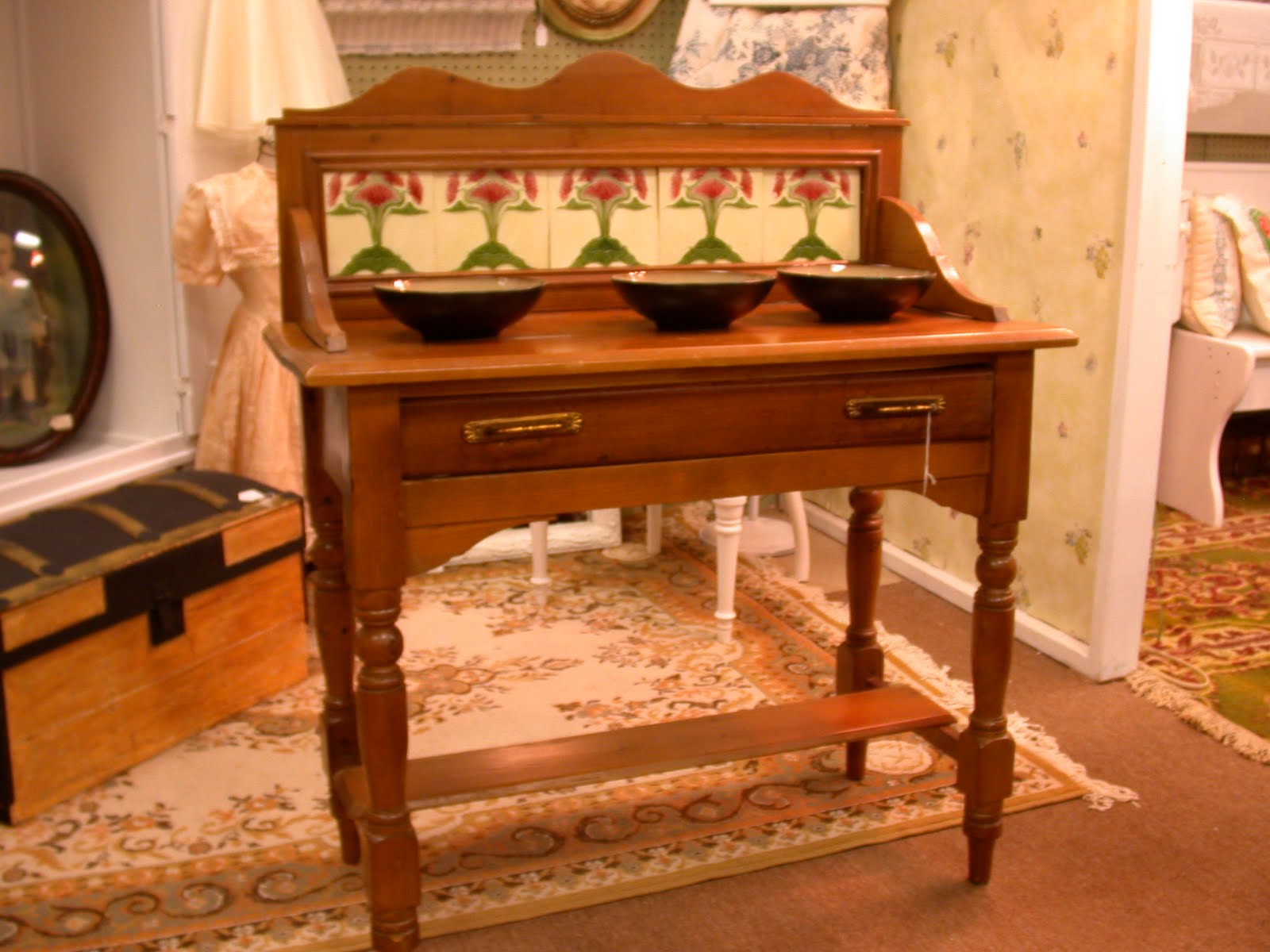 The Checker Berry Shoppe: Buffet, Rocking Horse, Wheelbarrow, Piano