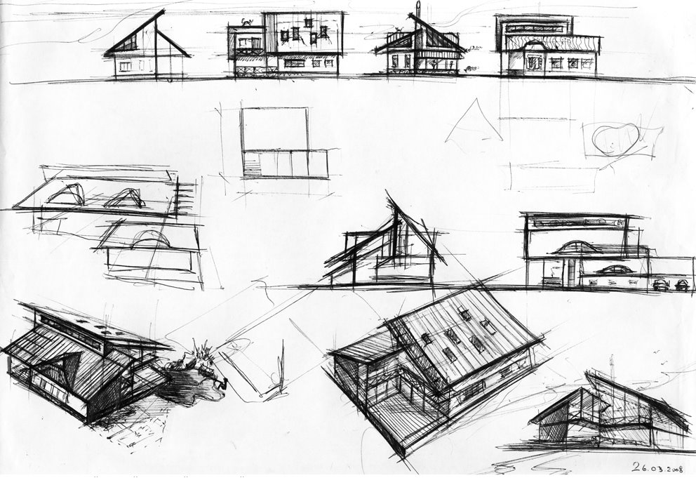 2008 апрель / индивидуальный жилой дом / г. минск / первые эскизы