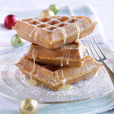 4 Belgian waffles (click for belgian waffle recipe. 4 Belgian waffles (click for