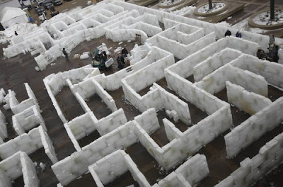 world's largest ice maze picture, world's largest ice maze photo, world's largest ice maze image, world's largest ice maze video, Buffalo N.Y. for the 2010 Buffalo Powder Keg Winter Festival.