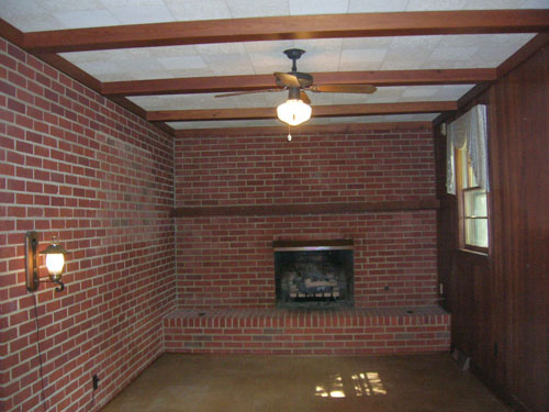 Painted Wood Paneling Before and After