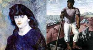 Picasso - Suzanne Bloch (1904); Candido Portinari - The Coffee Worker (1939)