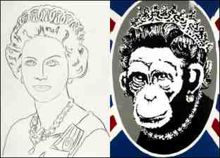 Andy Warhol's Queen Elizabeth II & Banksy's Deride and Conquer